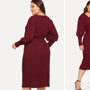 NWT LOFT Stretch Peplum Balloon Sleeve Dress